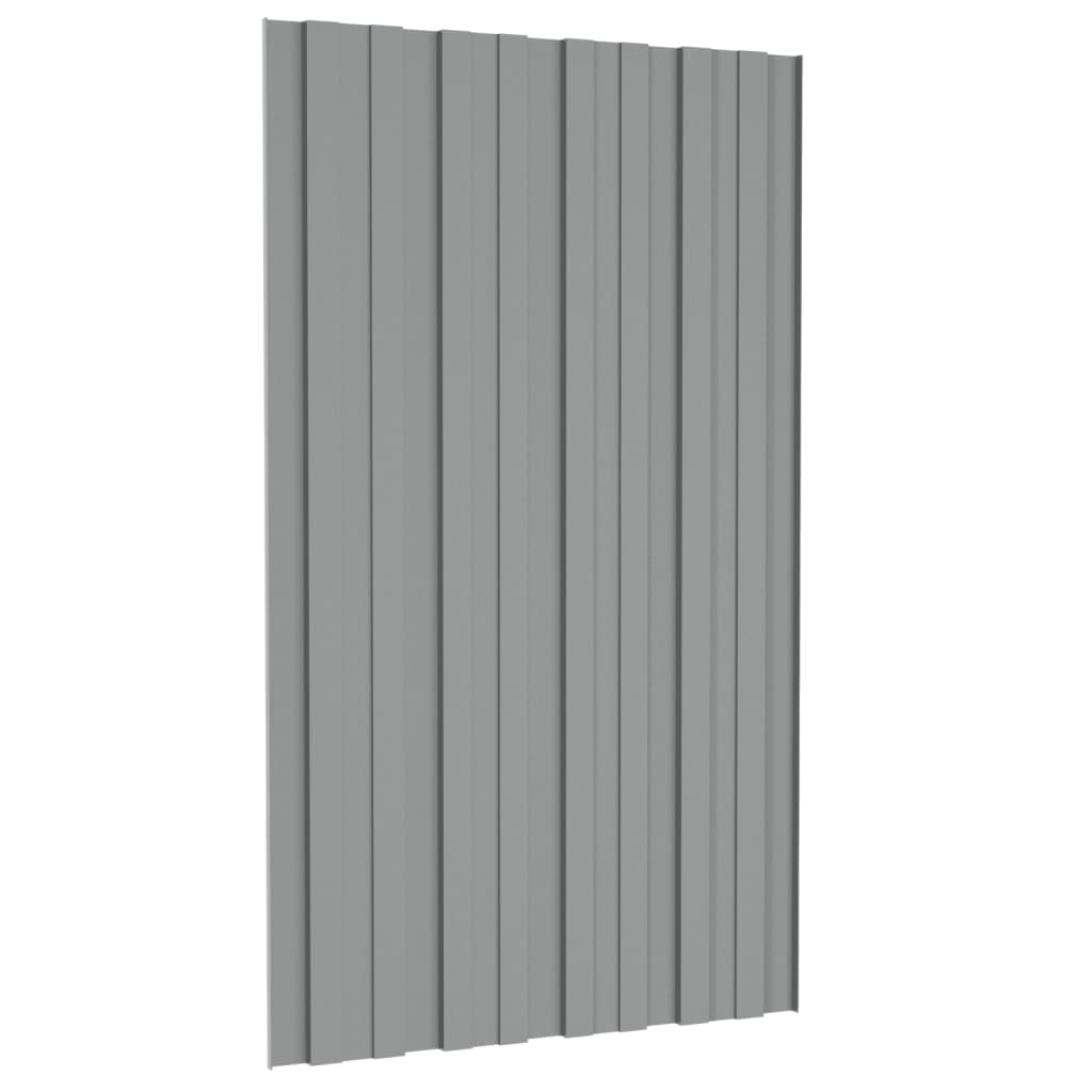Pannelli da Tetto 12 pz in Acciaio Zincato Grigio 80x45 cm - homemem39