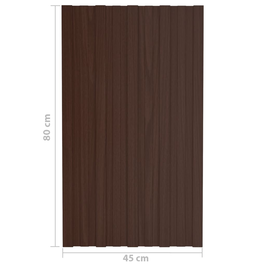 Pannelli da Tetto 36 pz in Acciaio Zincato Marrone 80x45 cm - homemem39