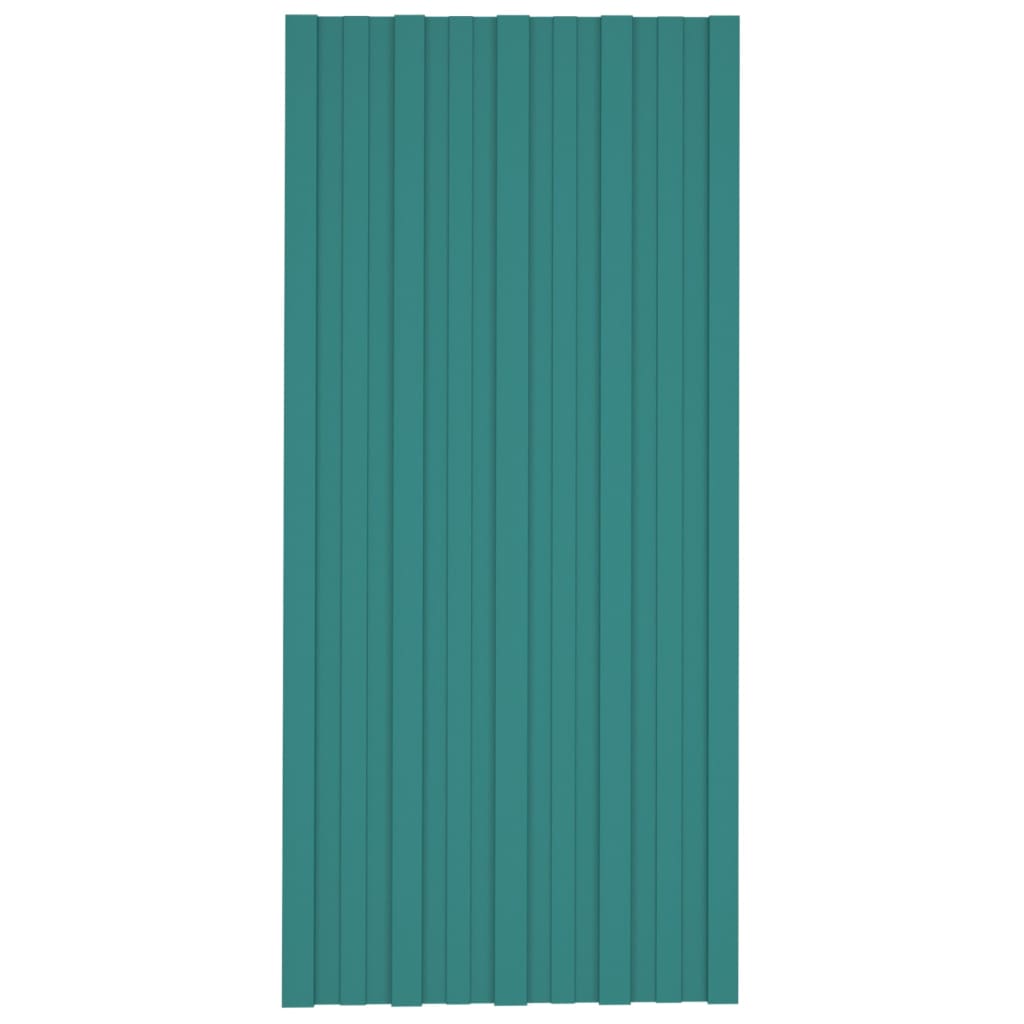 Pannelli da Tetto 12 pz in Acciaio Zincato Verdi 100x45 cm - homemem39