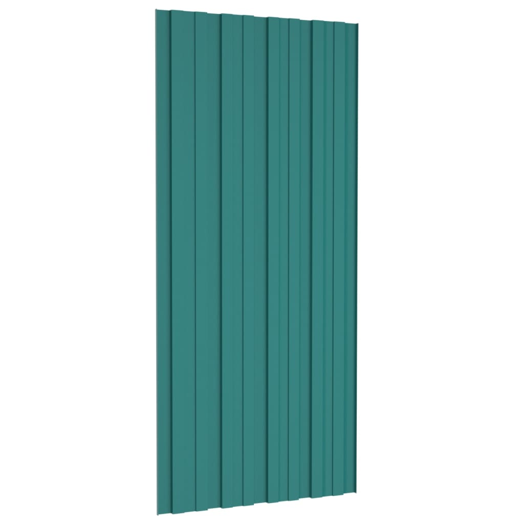 Pannelli da Tetto 12 pz in Acciaio Zincato Verdi 100x45 cm - homemem39