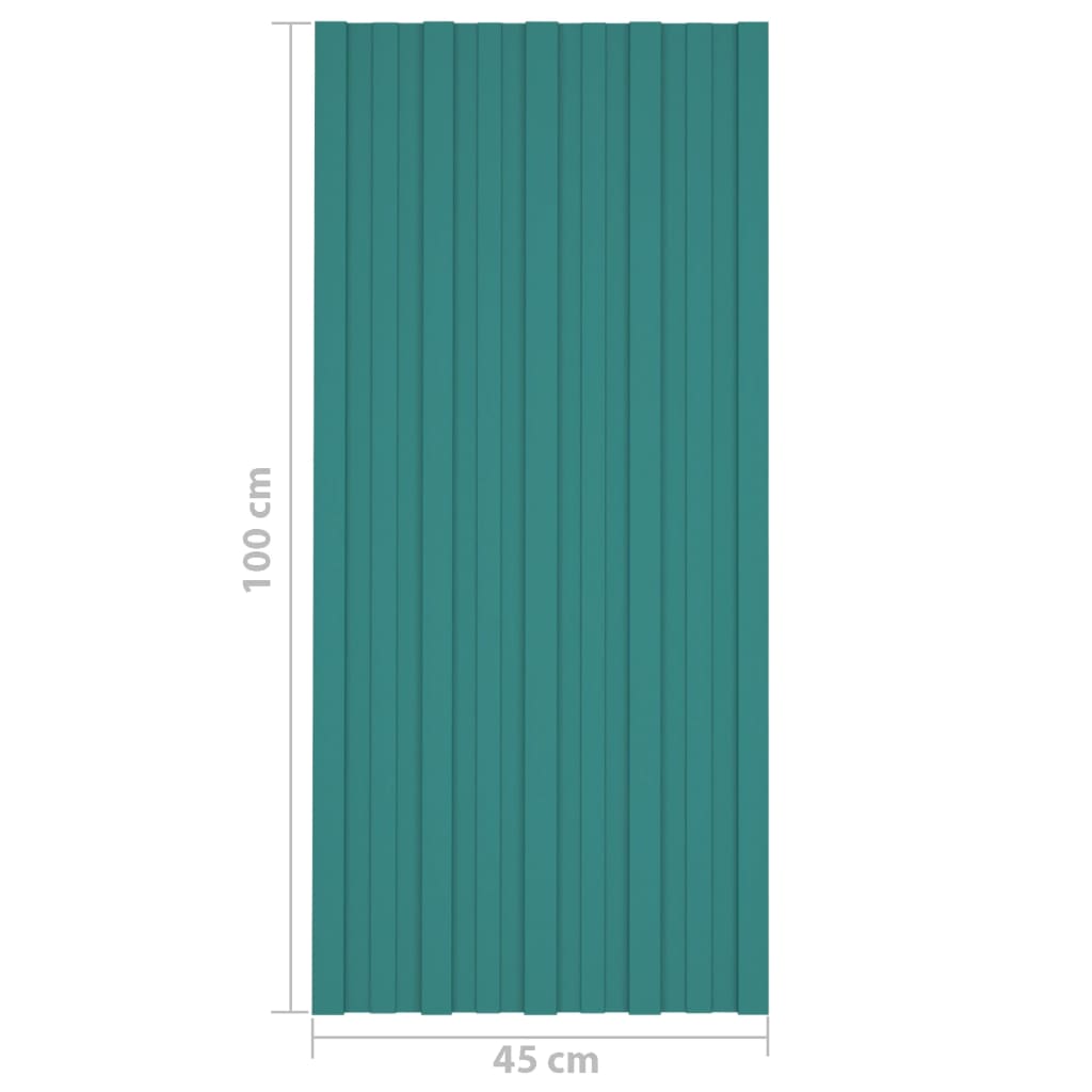 Pannelli da Tetto 12 pz in Acciaio Zincato Verdi 100x45 cm - homemem39