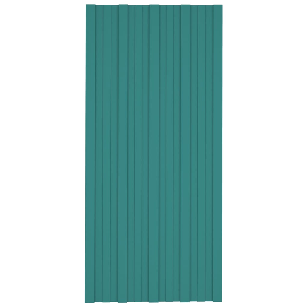 Pannelli da Tetto 36 pz in Acciaio Zincato Verde 100x45 cm - homemem39