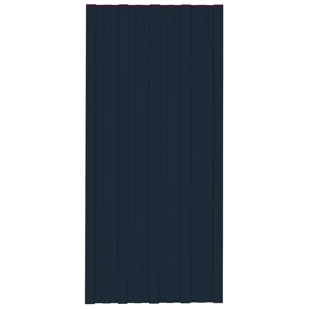 Pannelli da Tetto 36 pz in Acciaio Zincato Antracite 100x45 cm - homemem39