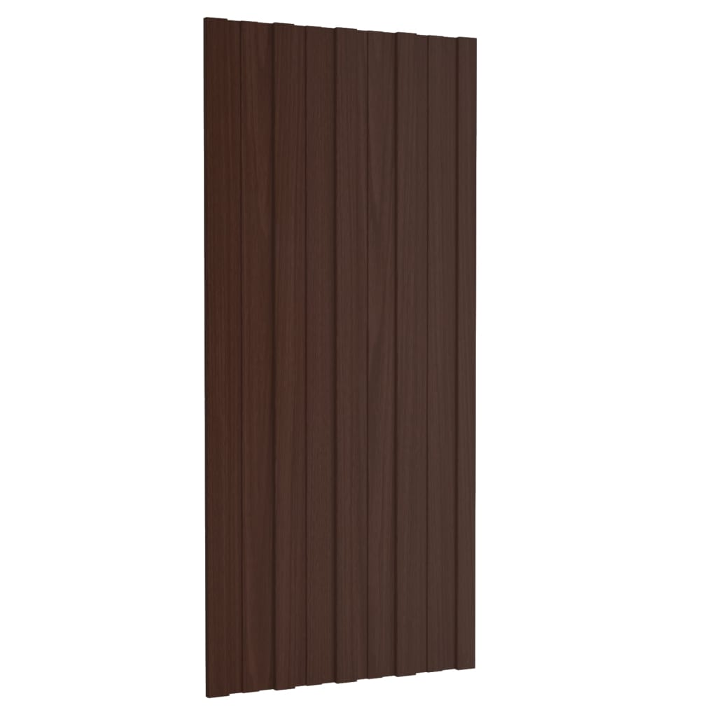 Pannelli da Tetto 12 pz in Acciaio Zincato Marrone 100x45 cm - homemem39