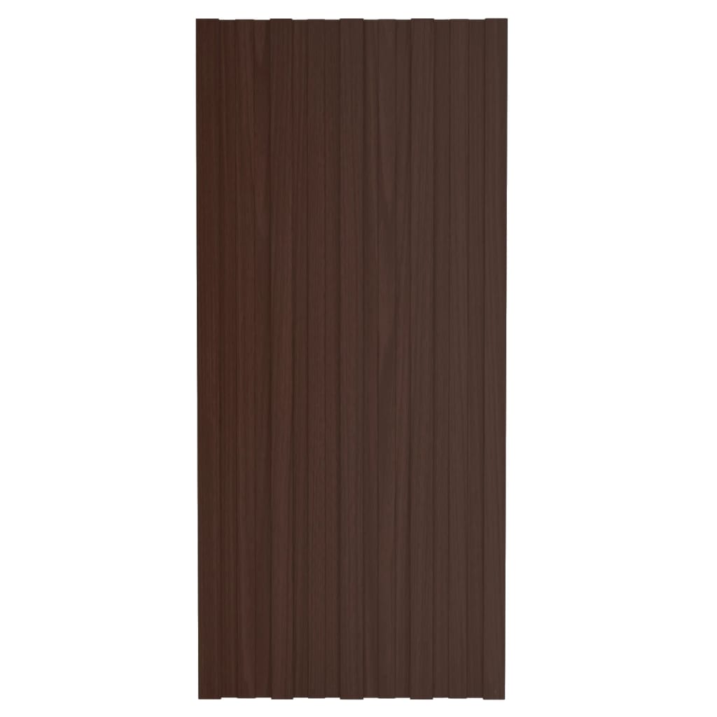 Pannelli da Tetto 36 pz in Acciaio Zincato Marrone 100x45 cm - homemem39