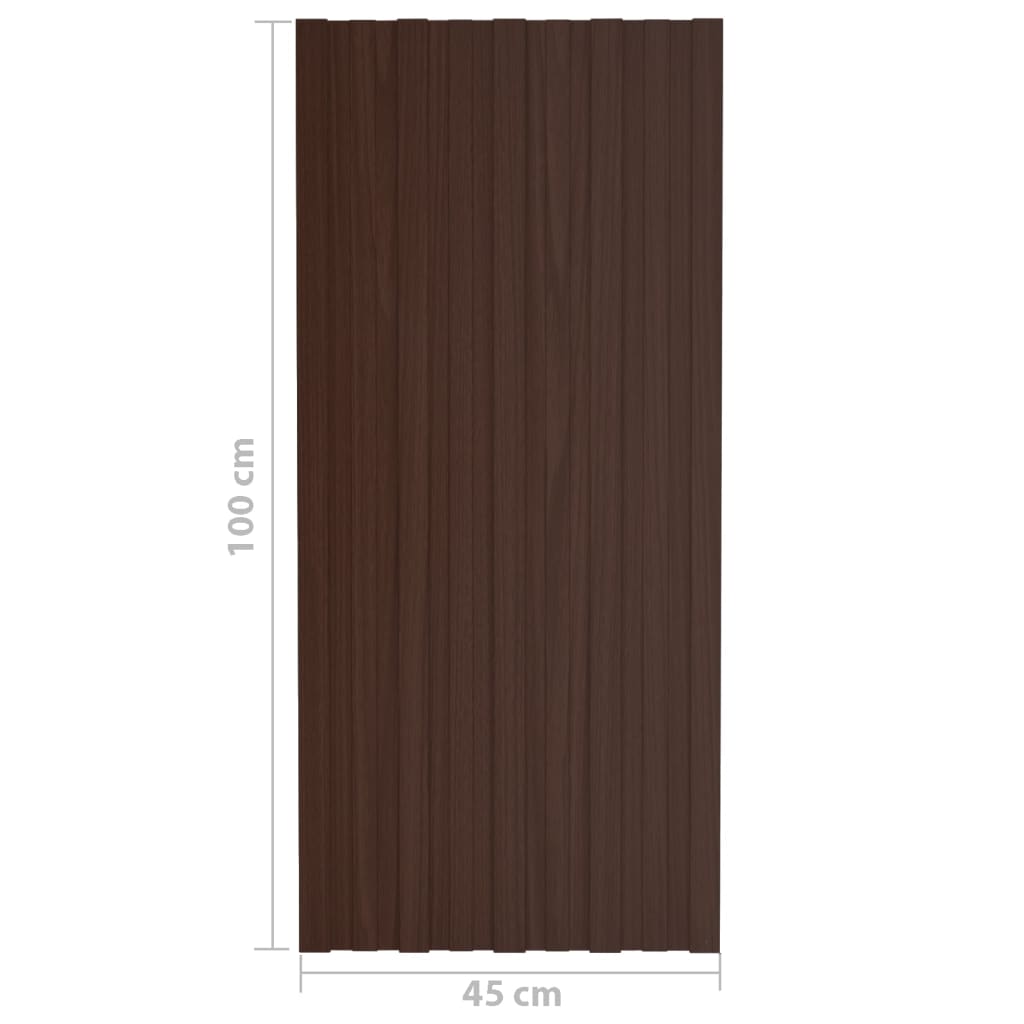 Pannelli da Tetto 36 pz in Acciaio Zincato Marrone 100x45 cm - homemem39