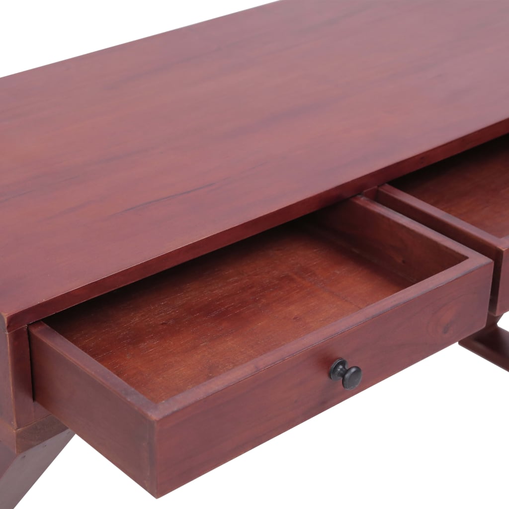 Scrivania per PC Marrone 115x47x77 cm Legno Massello di Mogano - homemem39