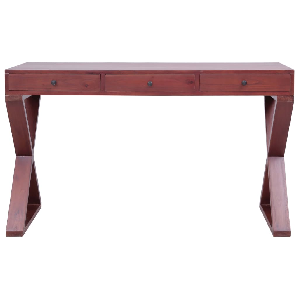 Scrivania per PC Marrone 115x47x77 cm Legno Massello di Mogano - homemem39