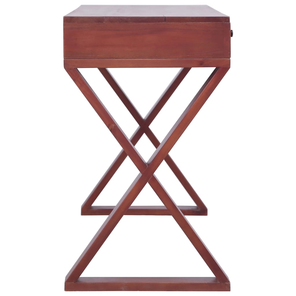Scrivania per PC Marrone 115x47x77 cm Legno Massello di Mogano - homemem39