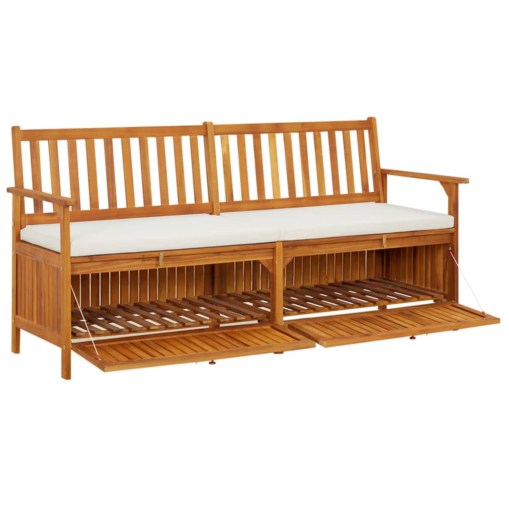 Cassapanca con Cuscino 170 cm in Legno Massello di Acacia - homemem39
