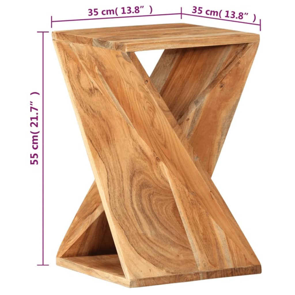 Tavolino 35x35x55 cm in Legno Massello di Acacia - homemem39