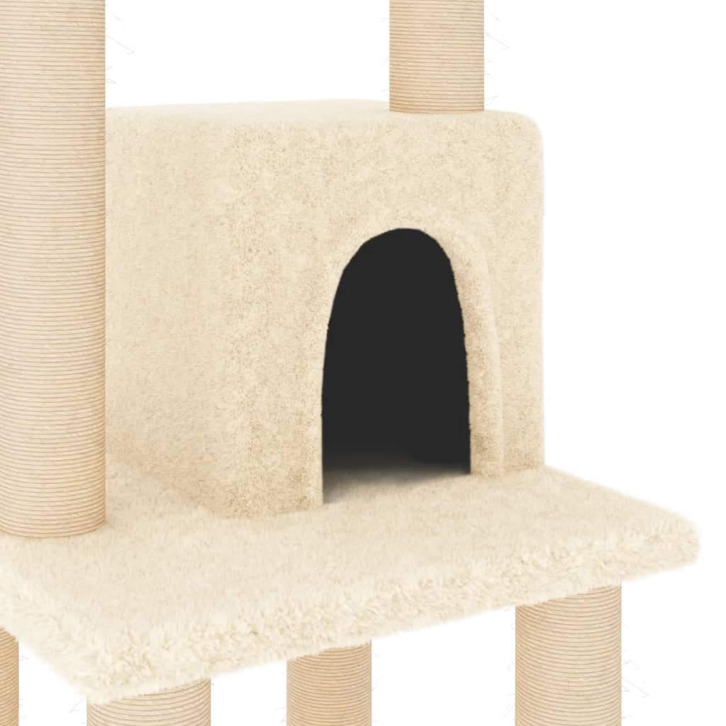 Albero per Gatti con Tiragraffi in Sisal Crema 105 cm - homemem39
