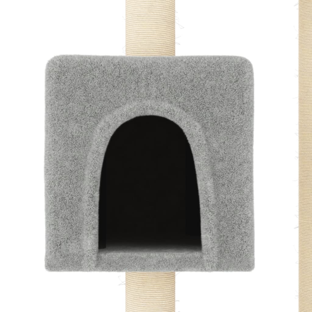 Albero per Gatti con Tiragraffi in Sisal Grigio Chiaro 104 cm - homemem39