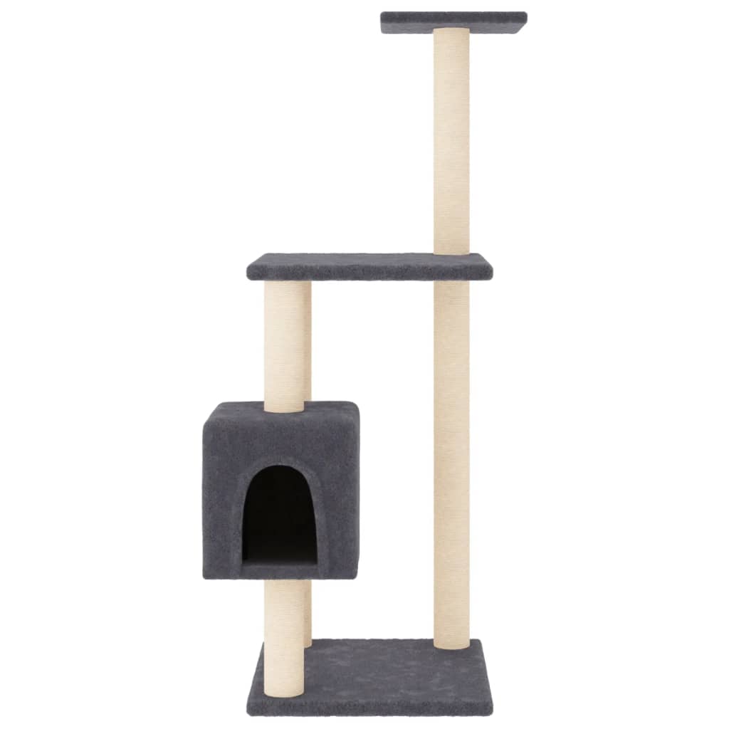 Albero per Gatti con Tiragraffi in Sisal Grigio Scuro 104 cm - homemem39