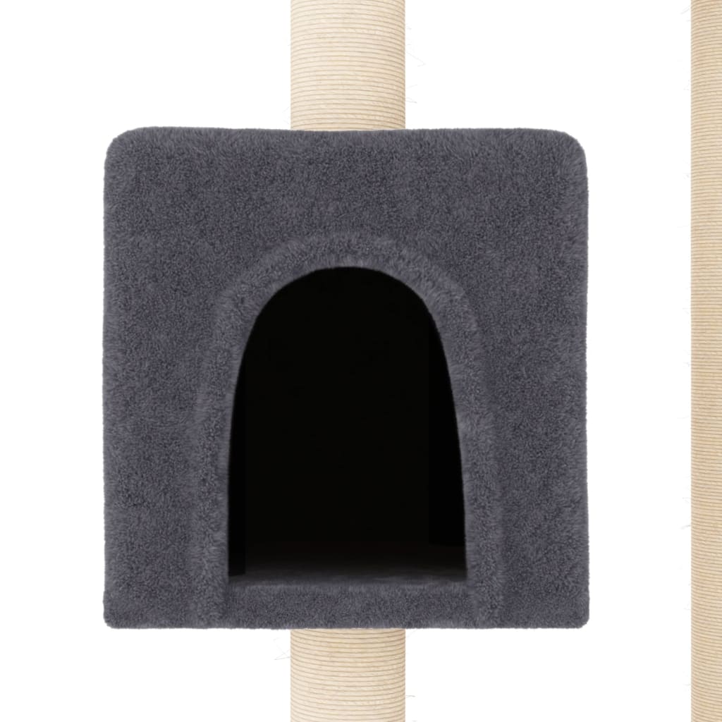 Albero per Gatti con Tiragraffi in Sisal Grigio Scuro 104 cm - homemem39