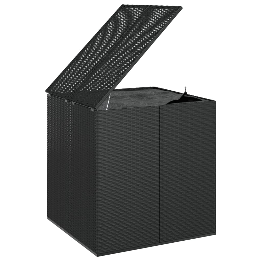 Contenitore da Giardino in Rattan PE 100x97,5x104 cm Nero - homemem39