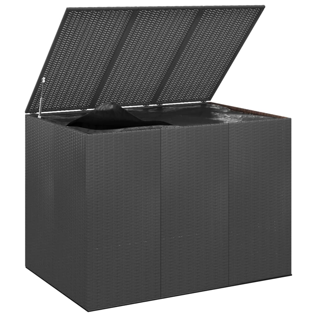 Contenitore da Giardino in Rattan PE 145x100x103 cm Nero - homemem39