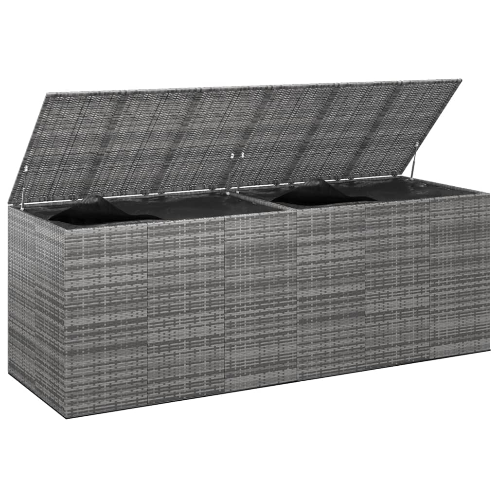 Contenitore da Giardino in Rattan PE 291x100,5x104 cm Grigio - homemem39