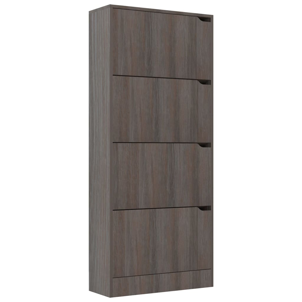 Scarpiera 4 Ante Grigio Rovere Sonoma 59x24x136cm Multistrato - homemem39