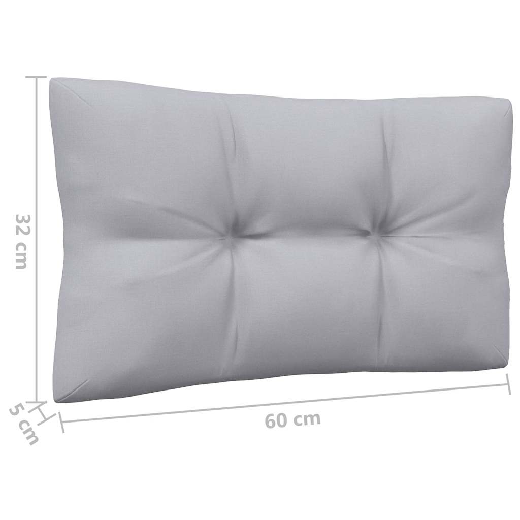 Set Divani da Giardino 3 pz con Cuscini Grigi Massello di Pino | homemem39