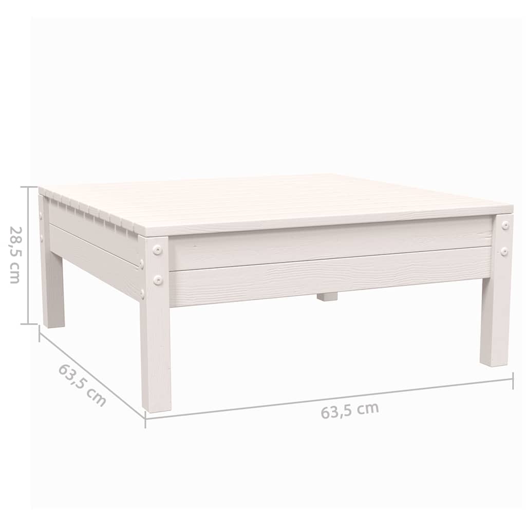Set Divani da Giardino 3 pz con Cuscini Massello Pino Bianco | homemem39