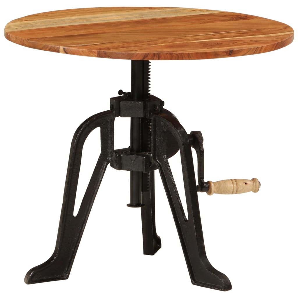 Tavolino 60x(42-62) cm in Legno Massello di Acacia e Ghisa - homemem39