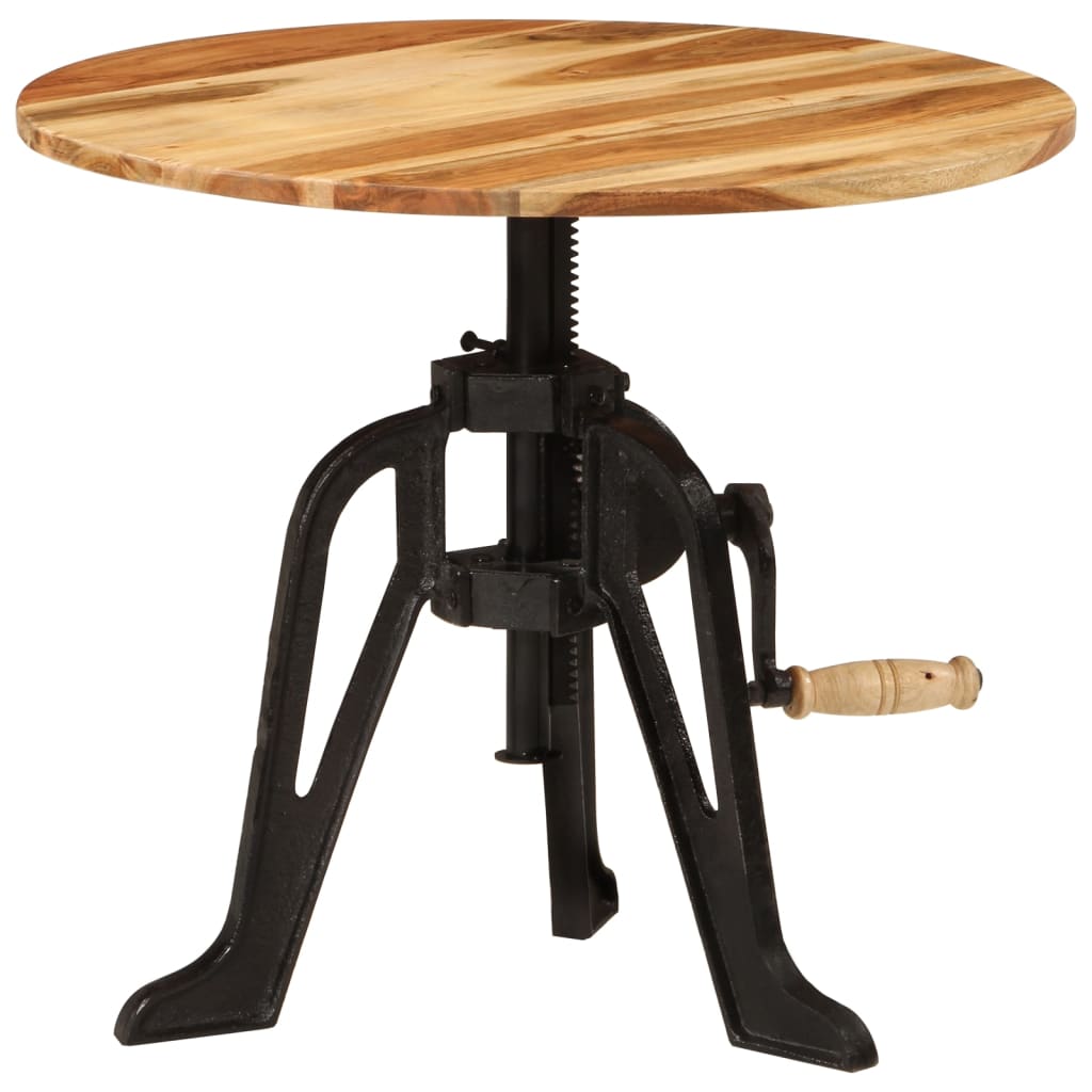 Tavolino 60x(42-62) cm in Legno Massello di Acacia e Ghisa - homemem39