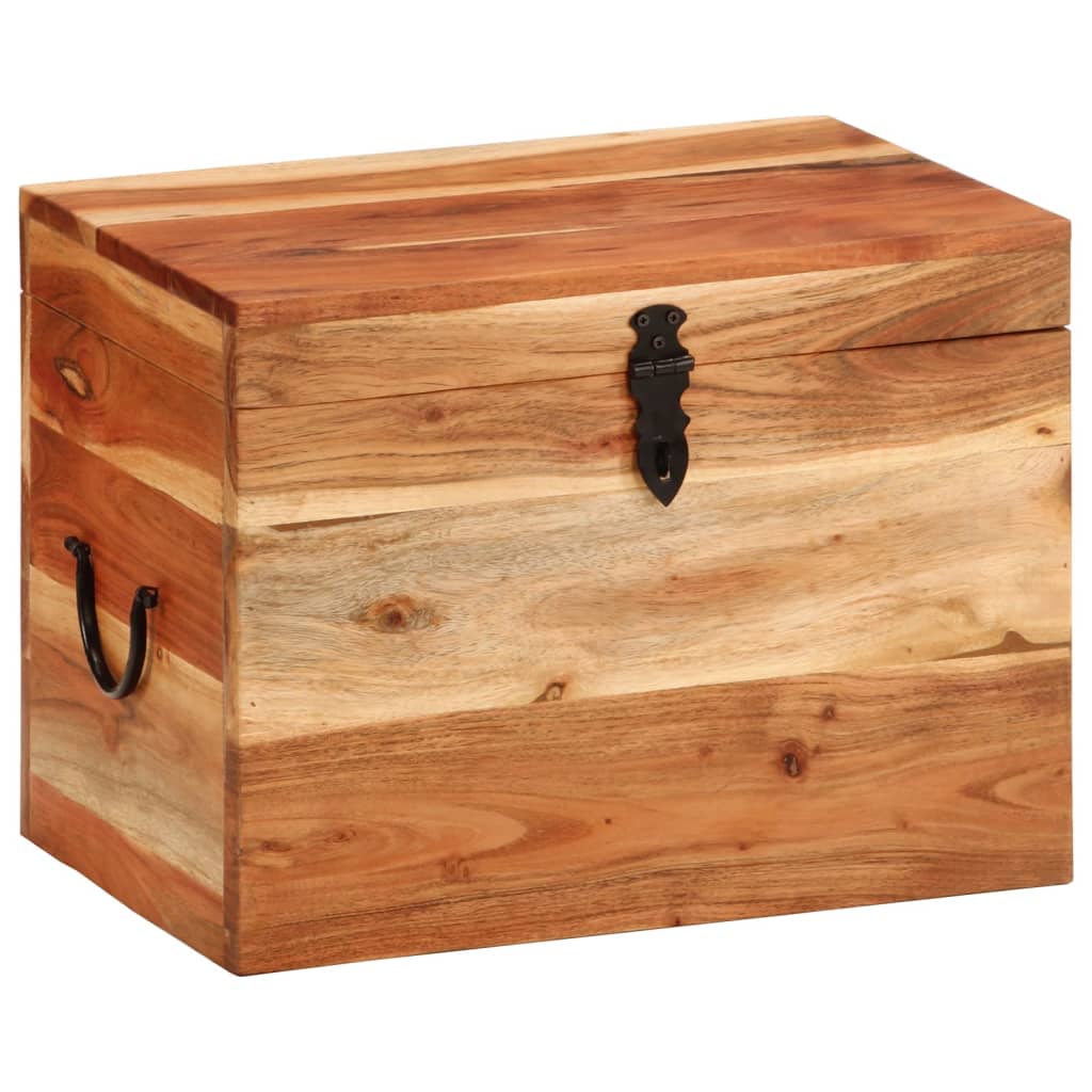 Contenitore Portaoggetti 39x28x31cm in Legno Massello di Acacia - homemem39