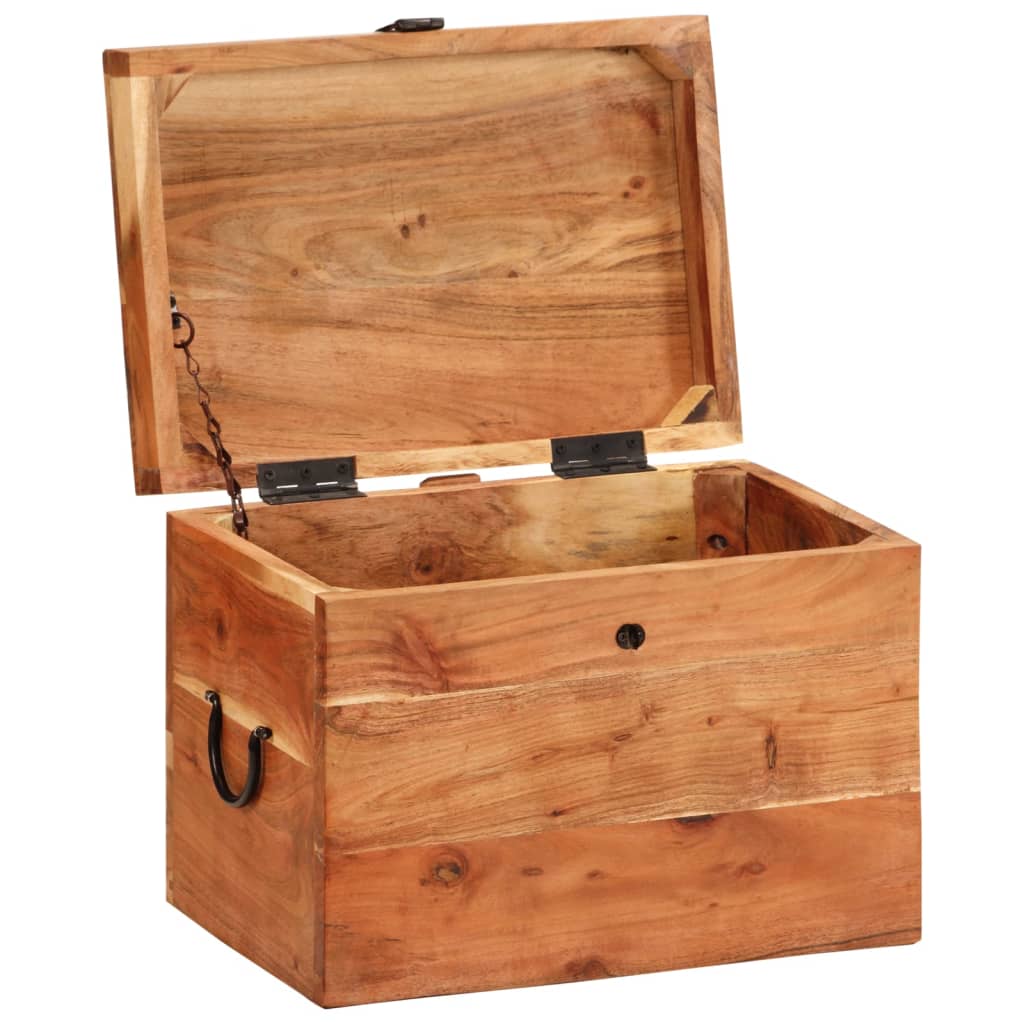 Contenitore Portaoggetti 39x28x31cm in Legno Massello di Acacia - homemem39