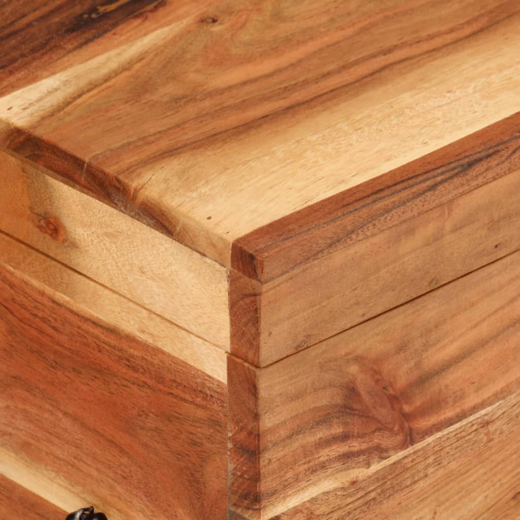 Contenitore Portaoggetti 39x28x31cm in Legno Massello di Acacia - homemem39
