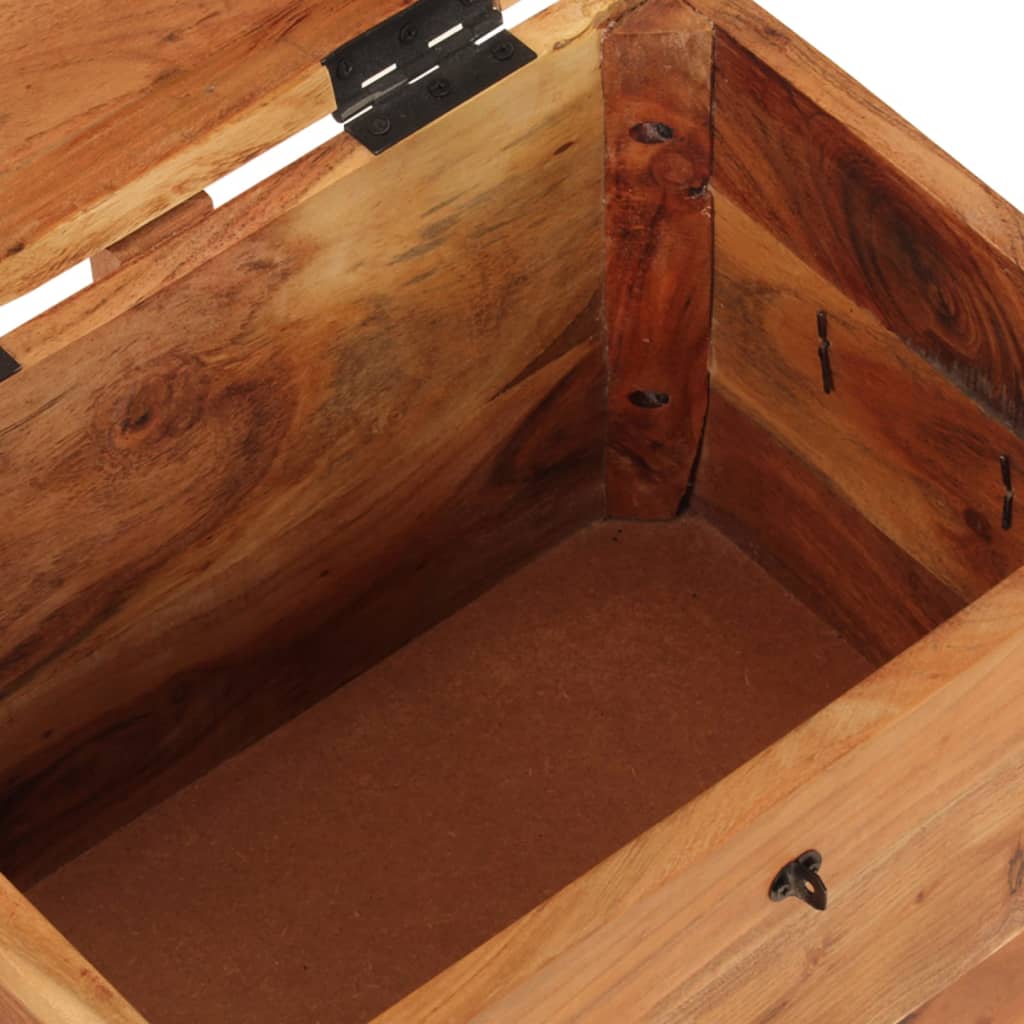 Contenitore Portaoggetti 39x28x31cm in Legno Massello di Acacia - homemem39