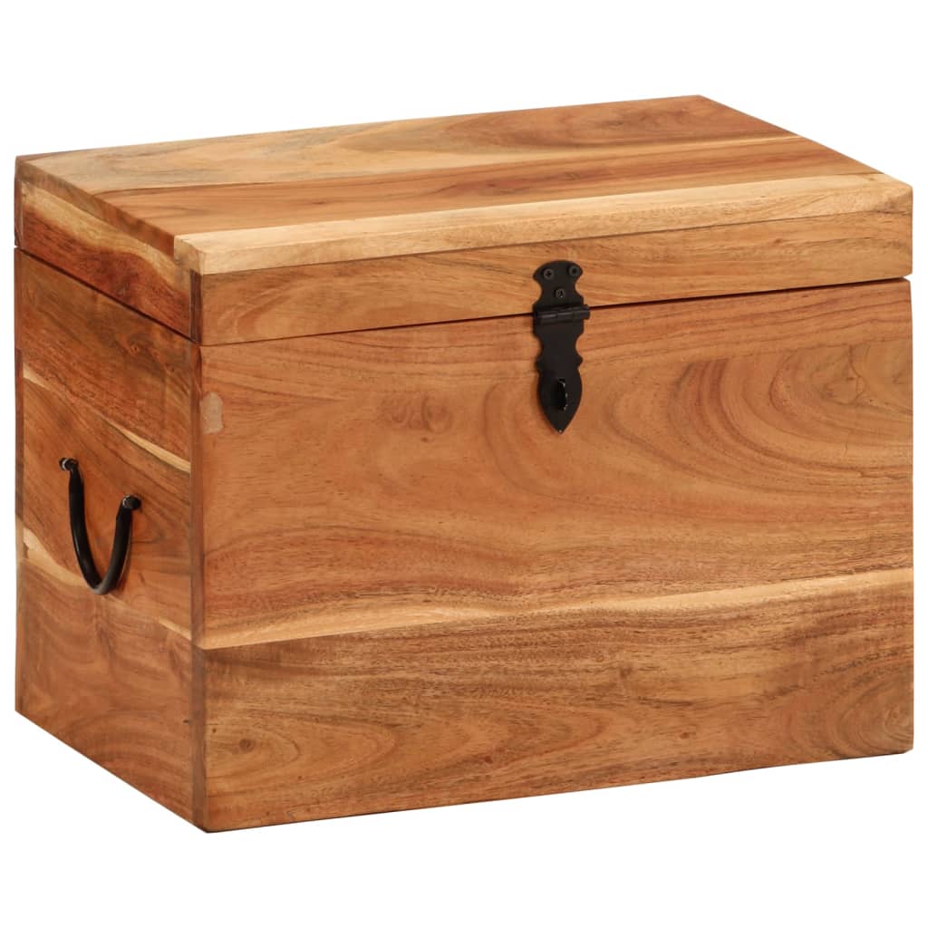 Contenitore Portaoggetti 39x28x31cm in Legno Massello di Acacia - homemem39