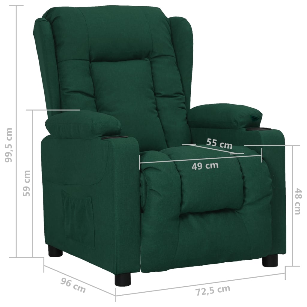 Poltrona Reclinabile in Tessuto Verde Scuro | homemem39