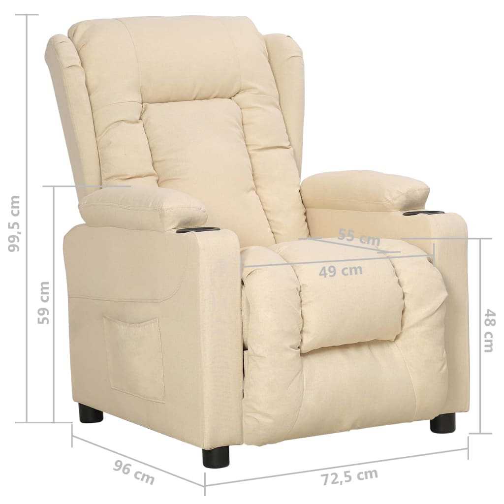 Poltrona Reclinabile in Tessuto Crema | homemem39