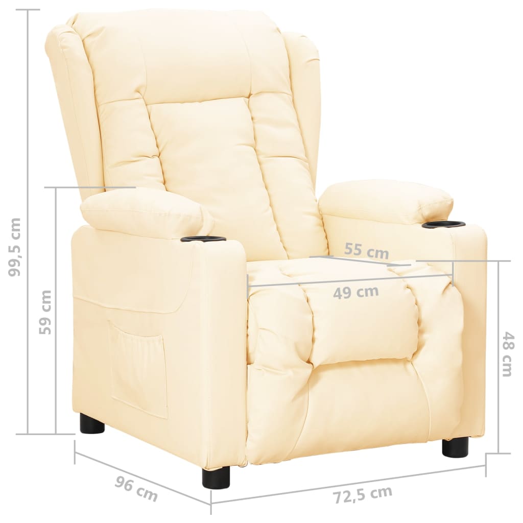 Poltrona Reclinabile Crema in Similpelle | homemem39