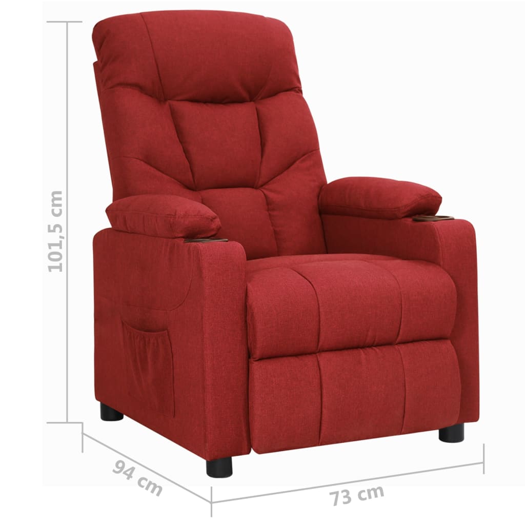 Poltrona Reclinabile in Tessuto Rosso Vino | homemem39