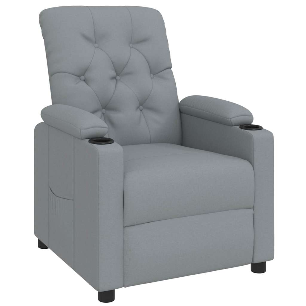 Poltrona Reclinabile in Tessuto Grigio Chiaro - homemem39
