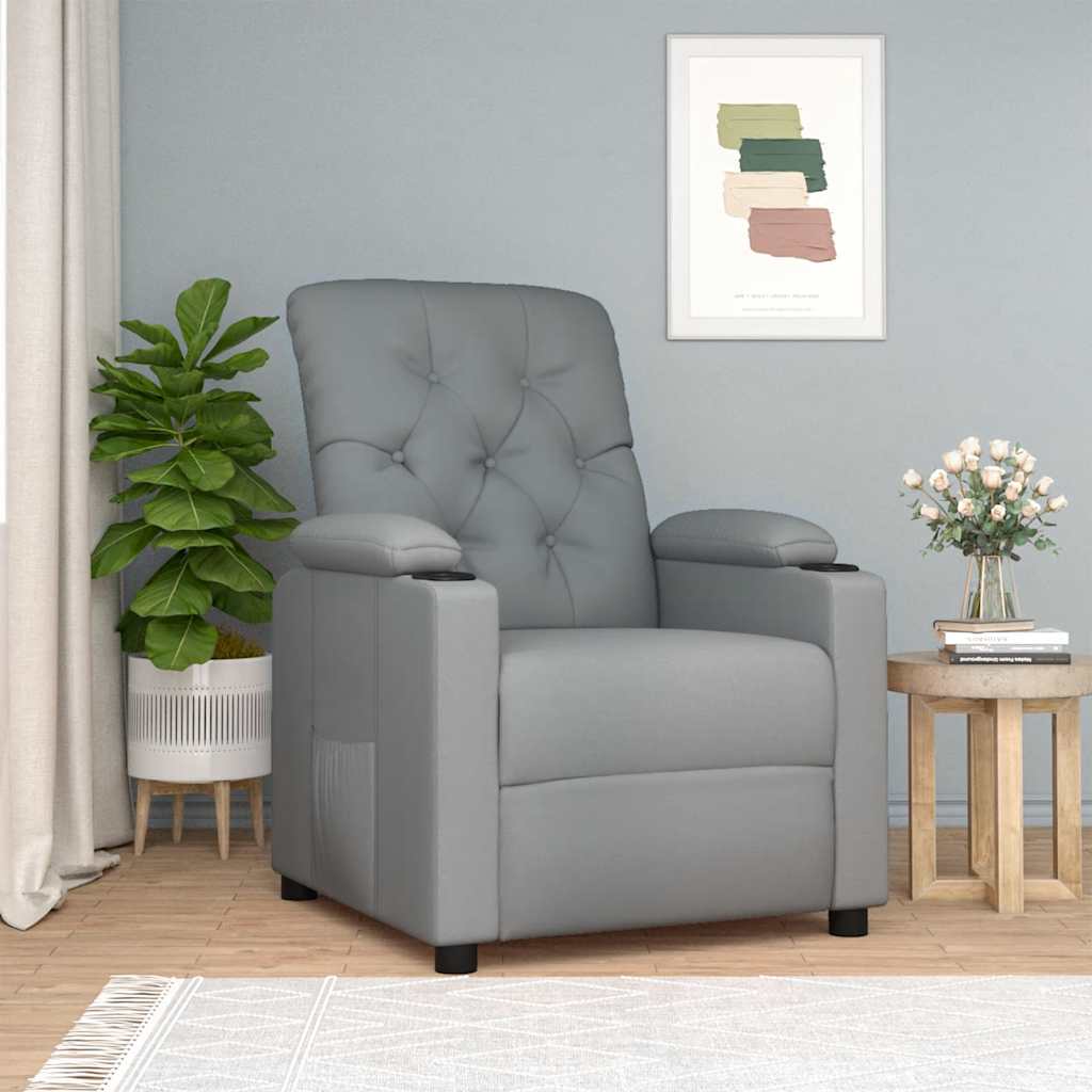 Poltrona Reclinabile in Tessuto Grigio Chiaro - homemem39