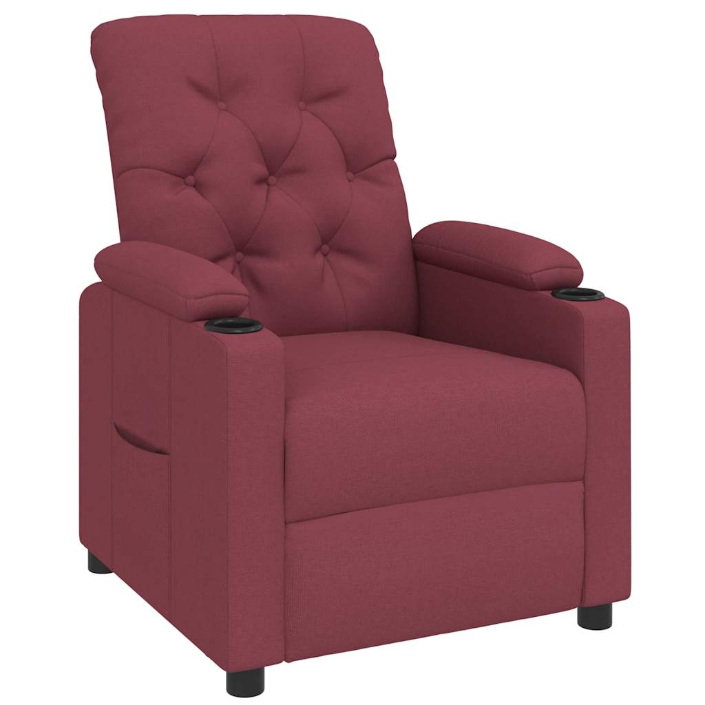Poltrona Reclinabile in Tessuto Rosso Vino - homemem39