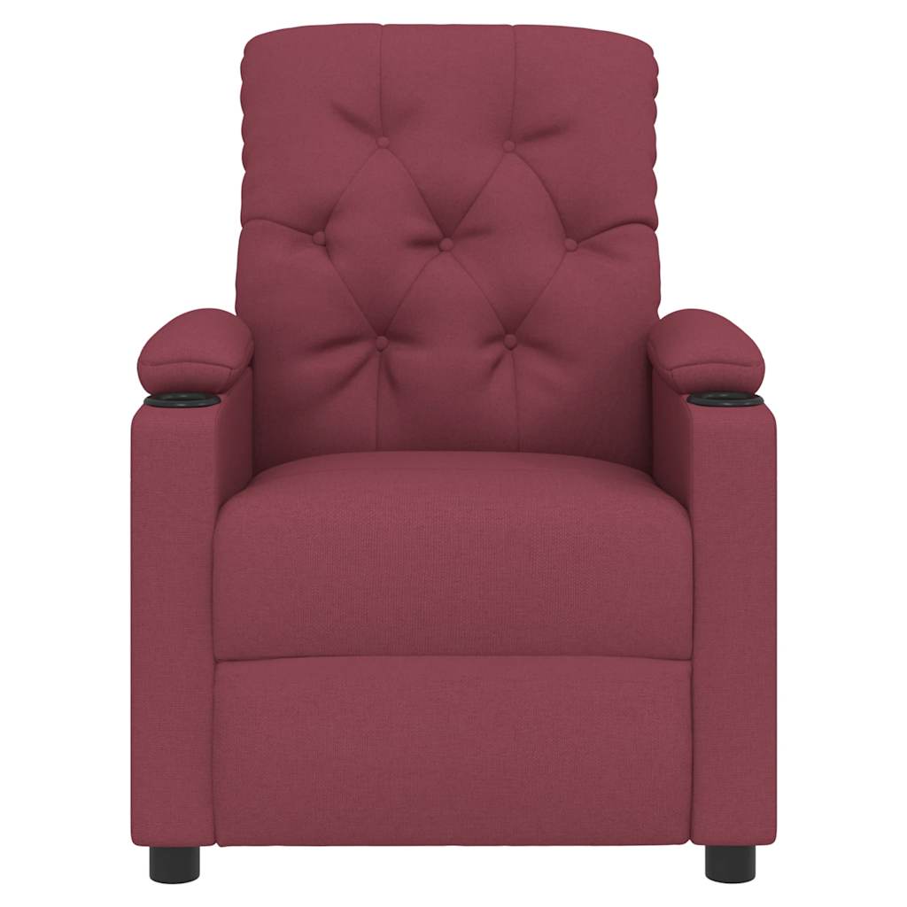 Poltrona Reclinabile in Tessuto Rosso Vino - homemem39