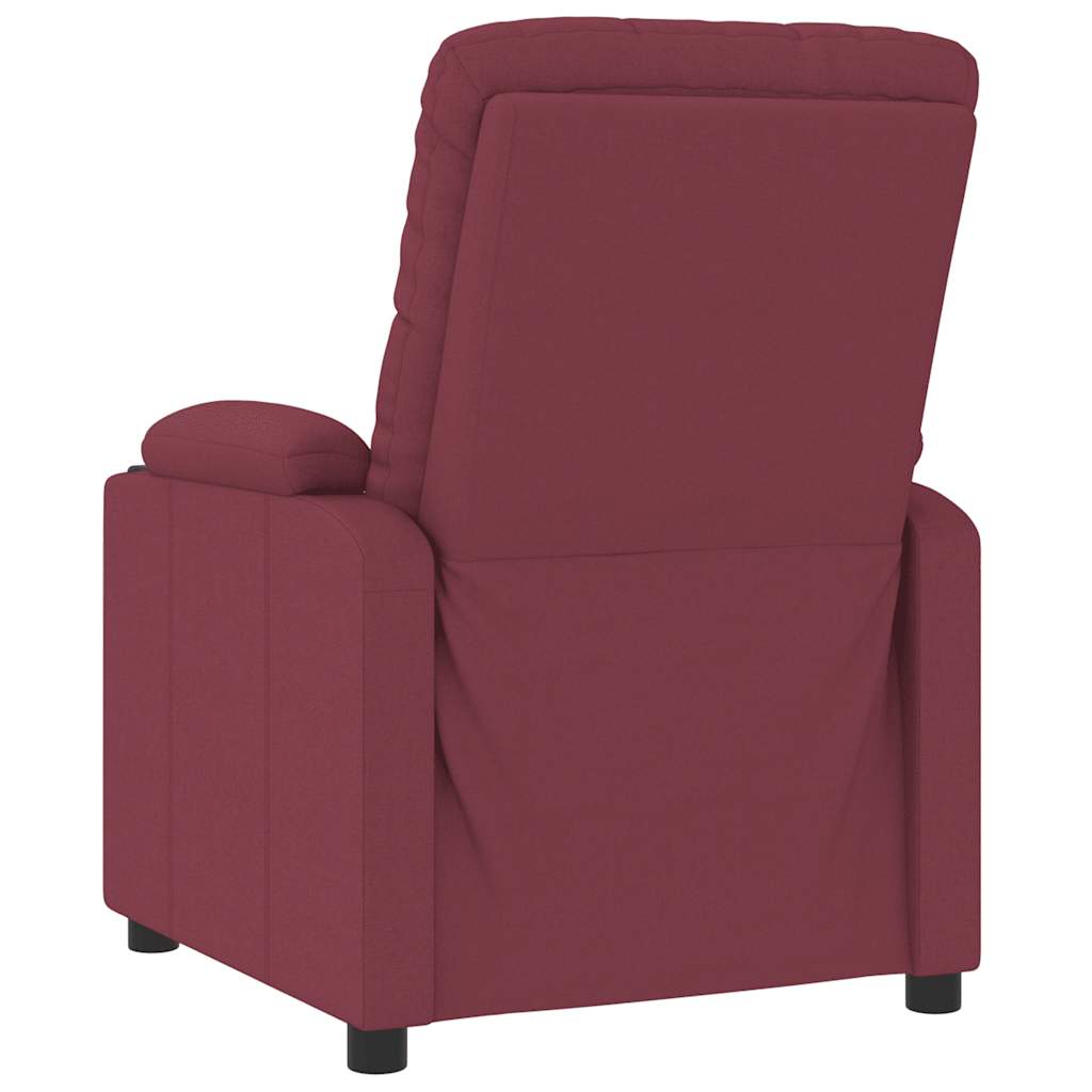 Poltrona Reclinabile in Tessuto Rosso Vino - homemem39