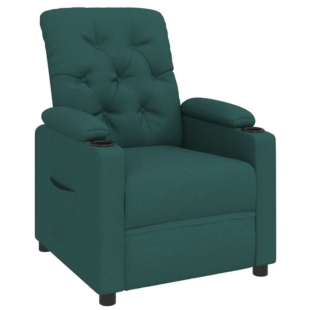 Poltrona Reclinabile in Tessuto Verde Scuro - homemem39