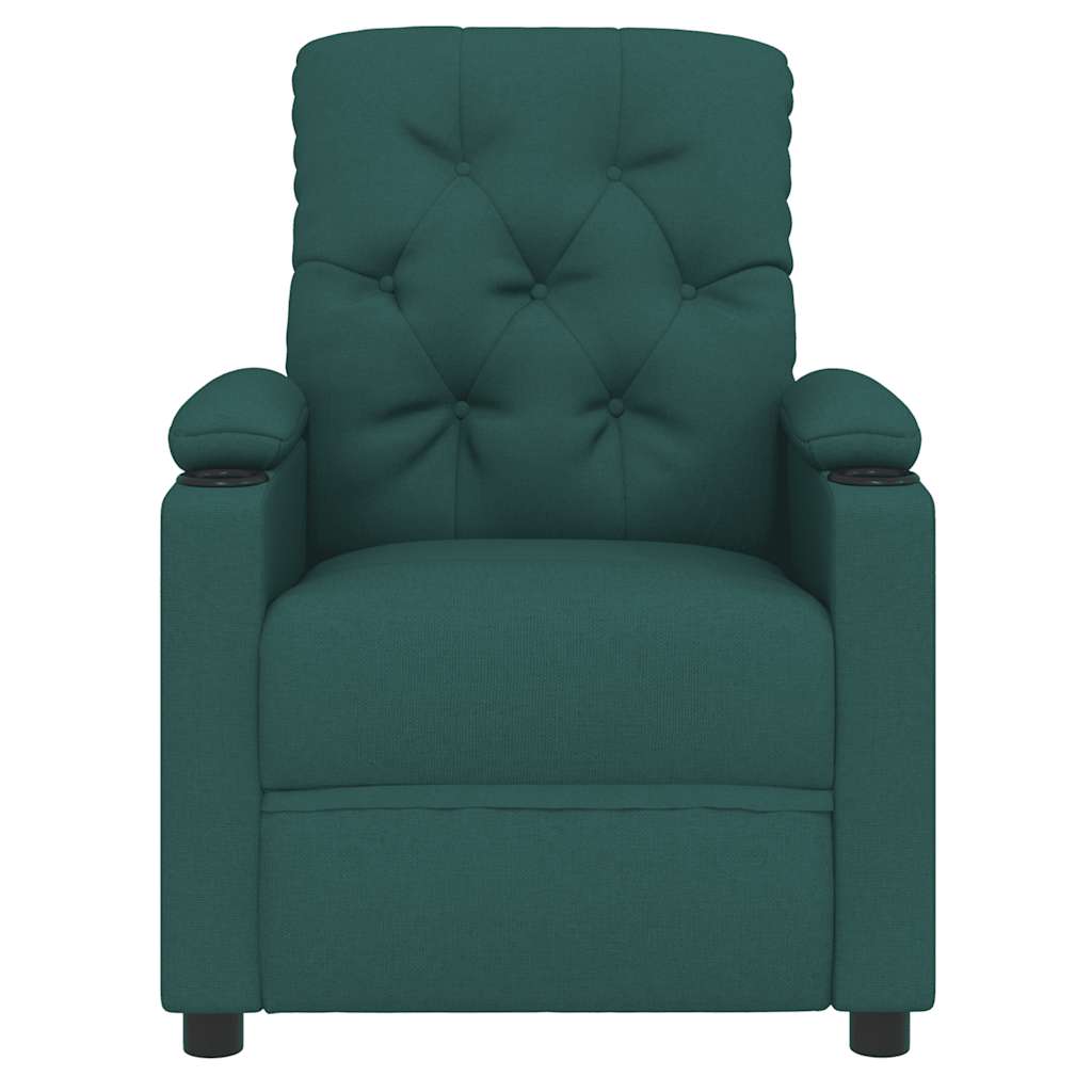 Poltrona Reclinabile in Tessuto Verde Scuro - homemem39