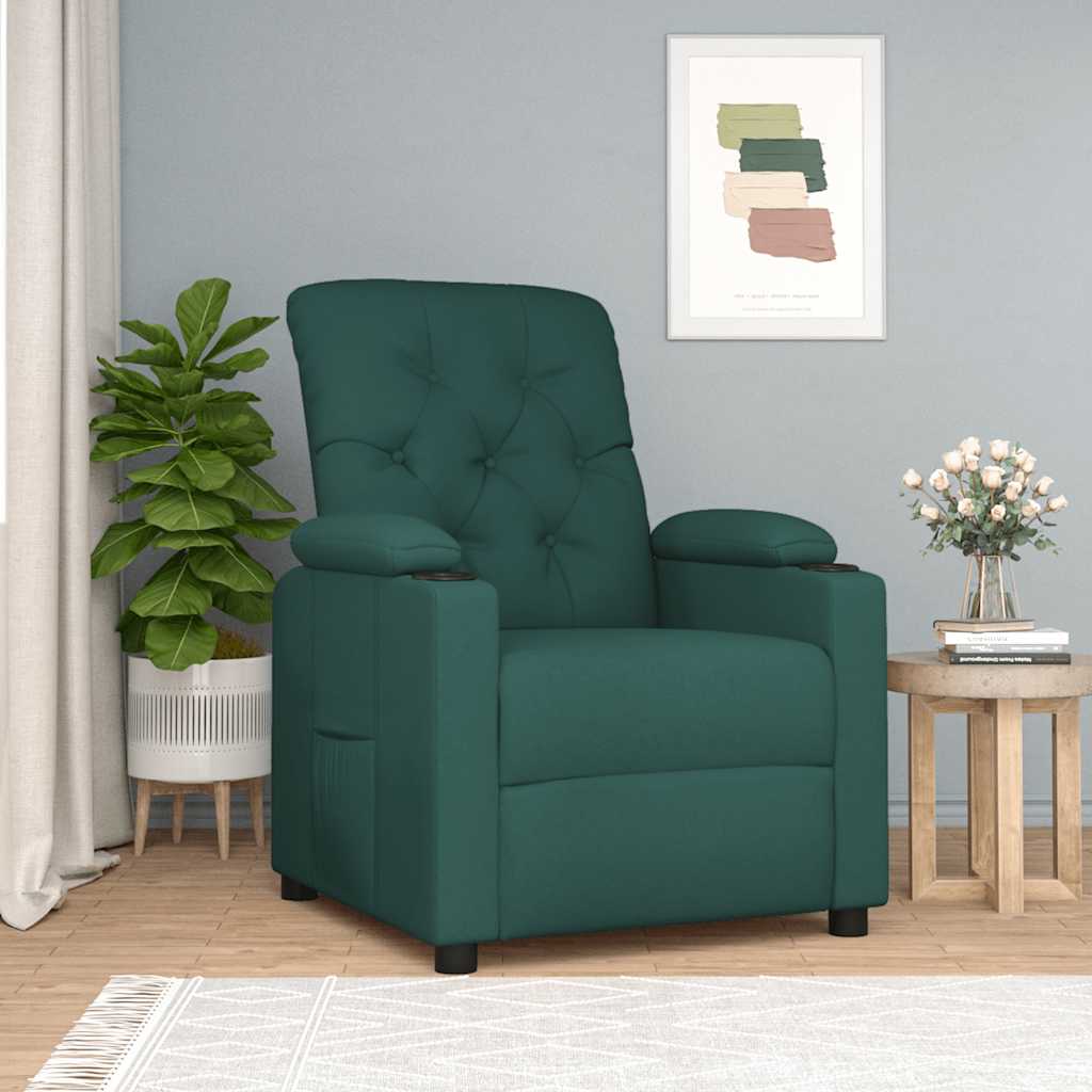 Poltrona Reclinabile in Tessuto Verde Scuro - homemem39