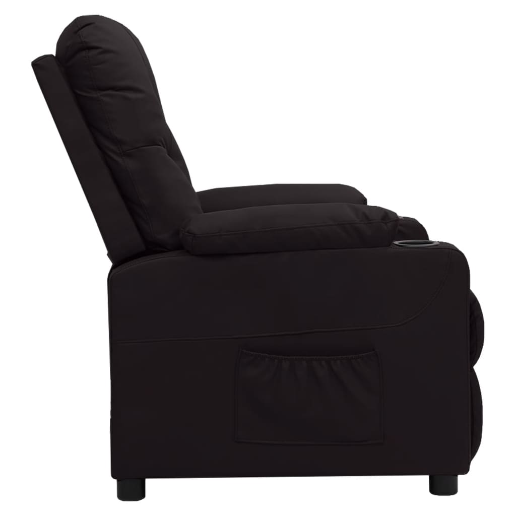Poltrona Reclinabile Nera in Similpelle - homemem39