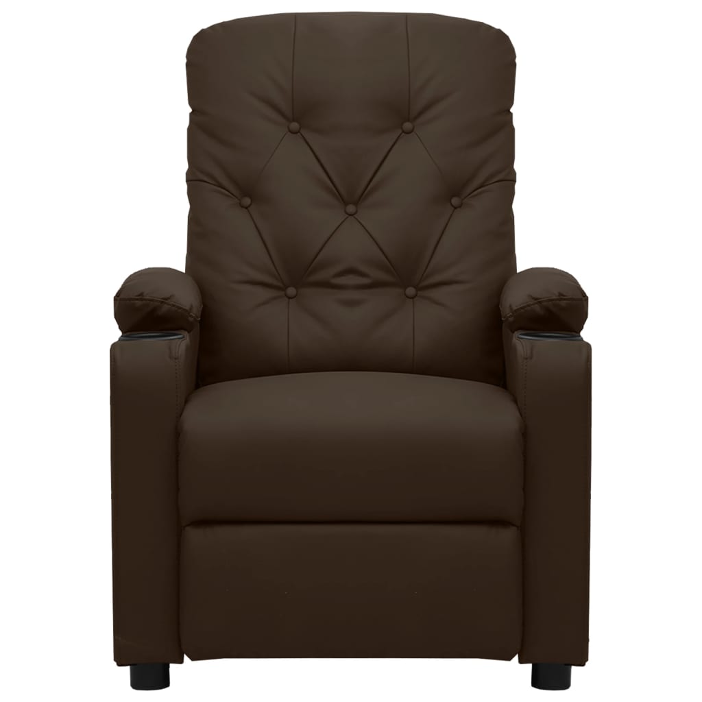 Poltrona Reclinabile Marrone in Similpelle - homemem39