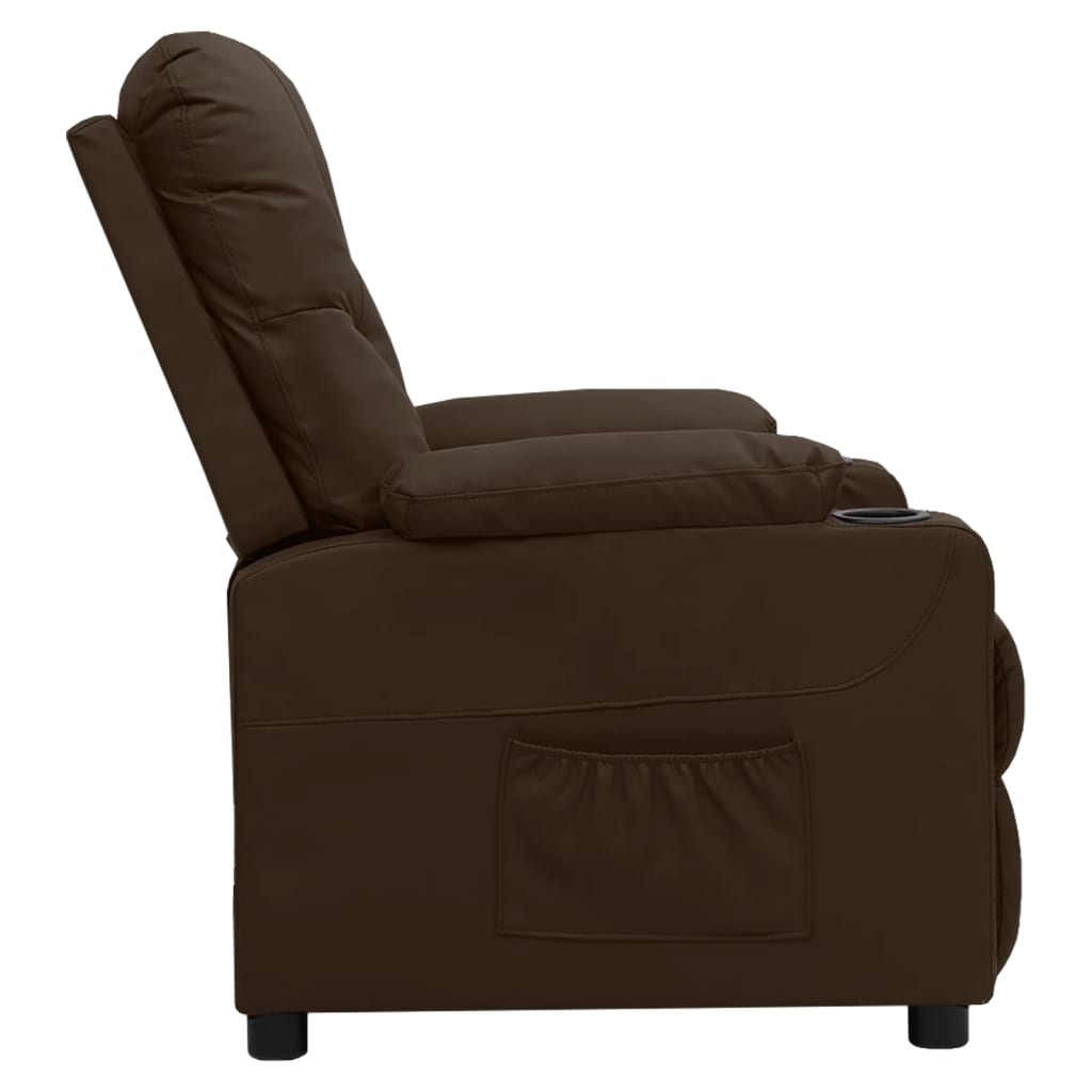 Poltrona Reclinabile Marrone in Similpelle - homemem39