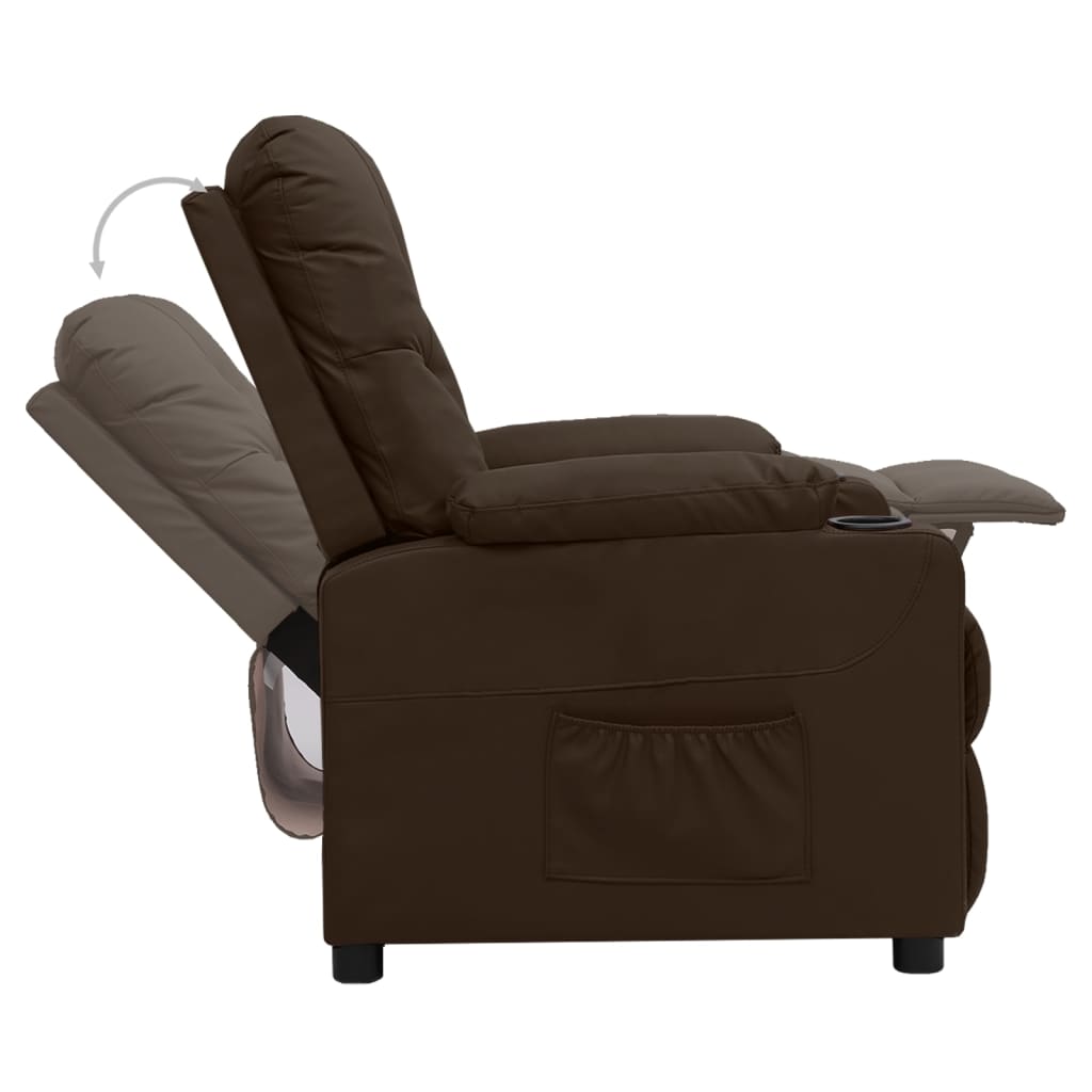 Poltrona Reclinabile Marrone in Similpelle - homemem39