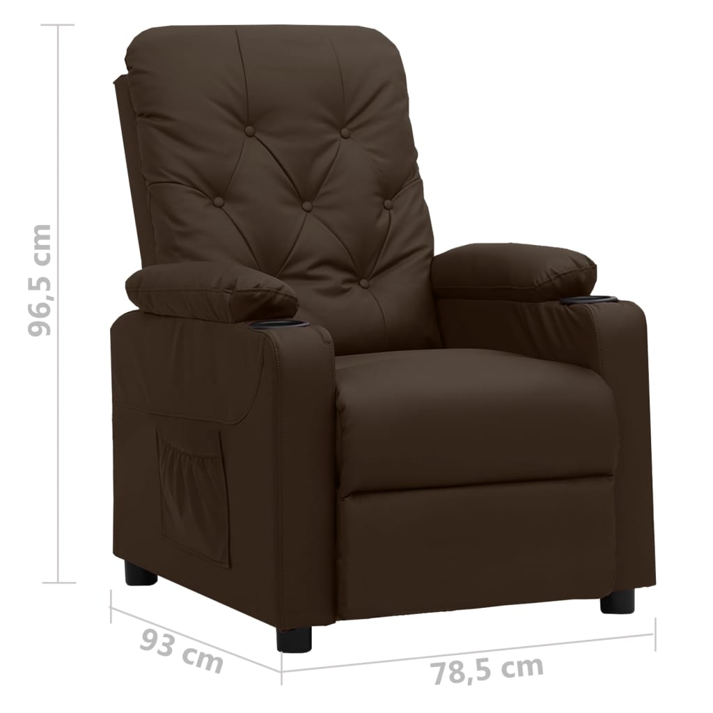 Poltrona Reclinabile Marrone in Similpelle - homemem39