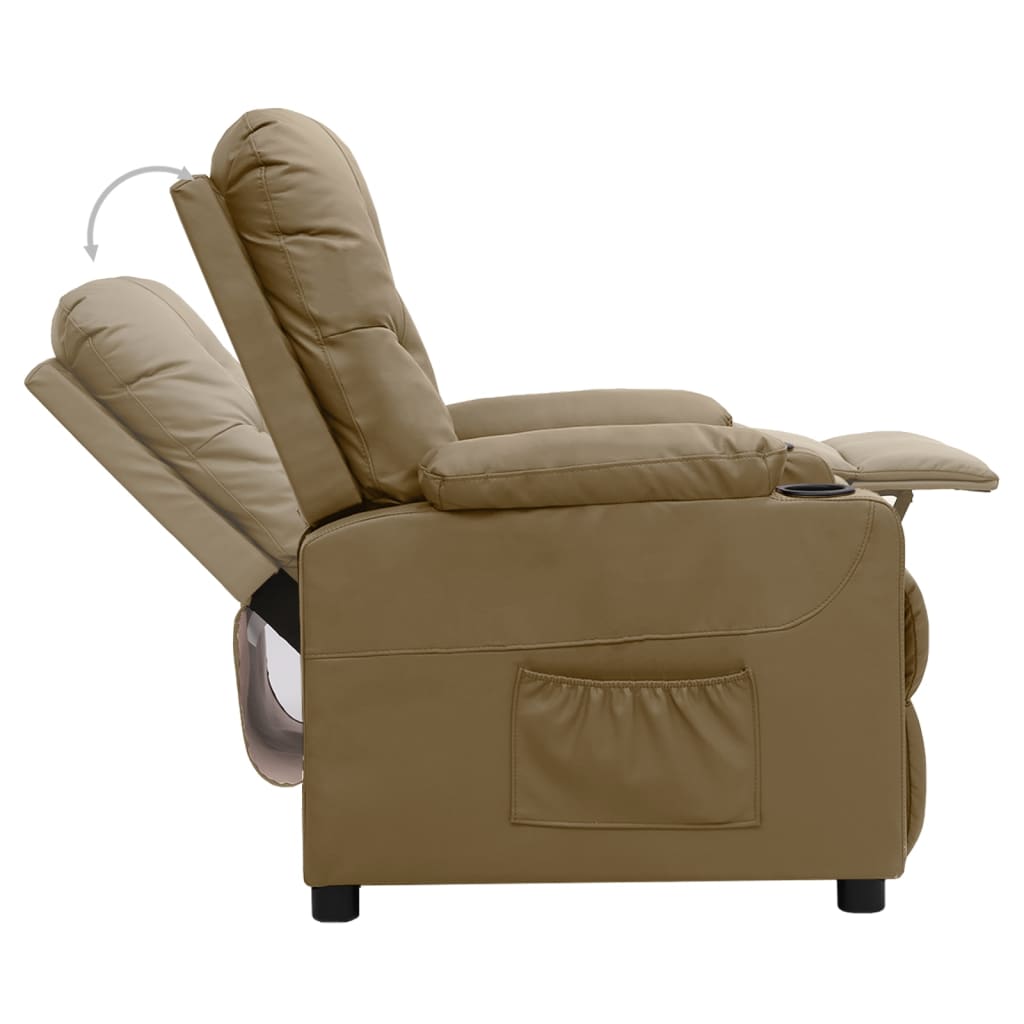 Poltrona Reclinabile Cappuccino in Similpelle - homemem39